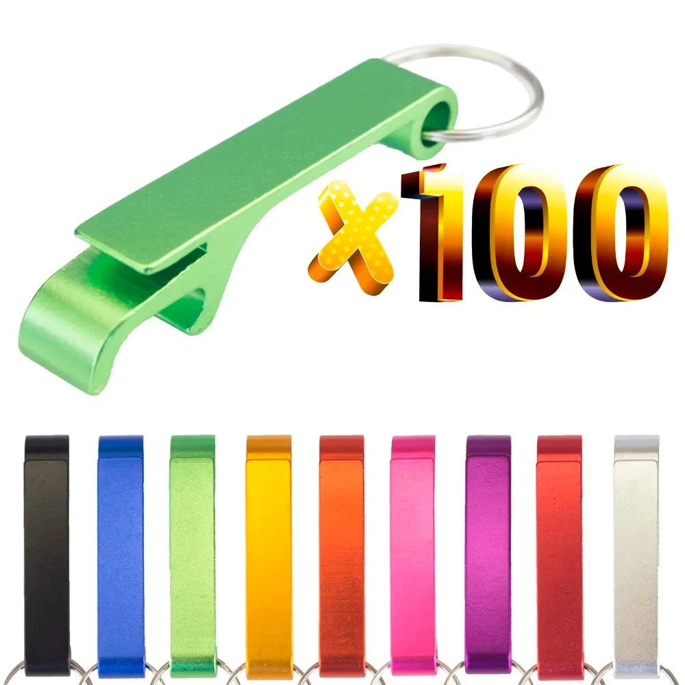 Image of Großhandel 100/50/20 Stück Personalisierter Flaschenöffner-Schlüsselanhänger mit Eigenem Logo und Namen, Individuelles Hochzeitsgeschenk, Bar- und Getränkeflaschen-Zubehör