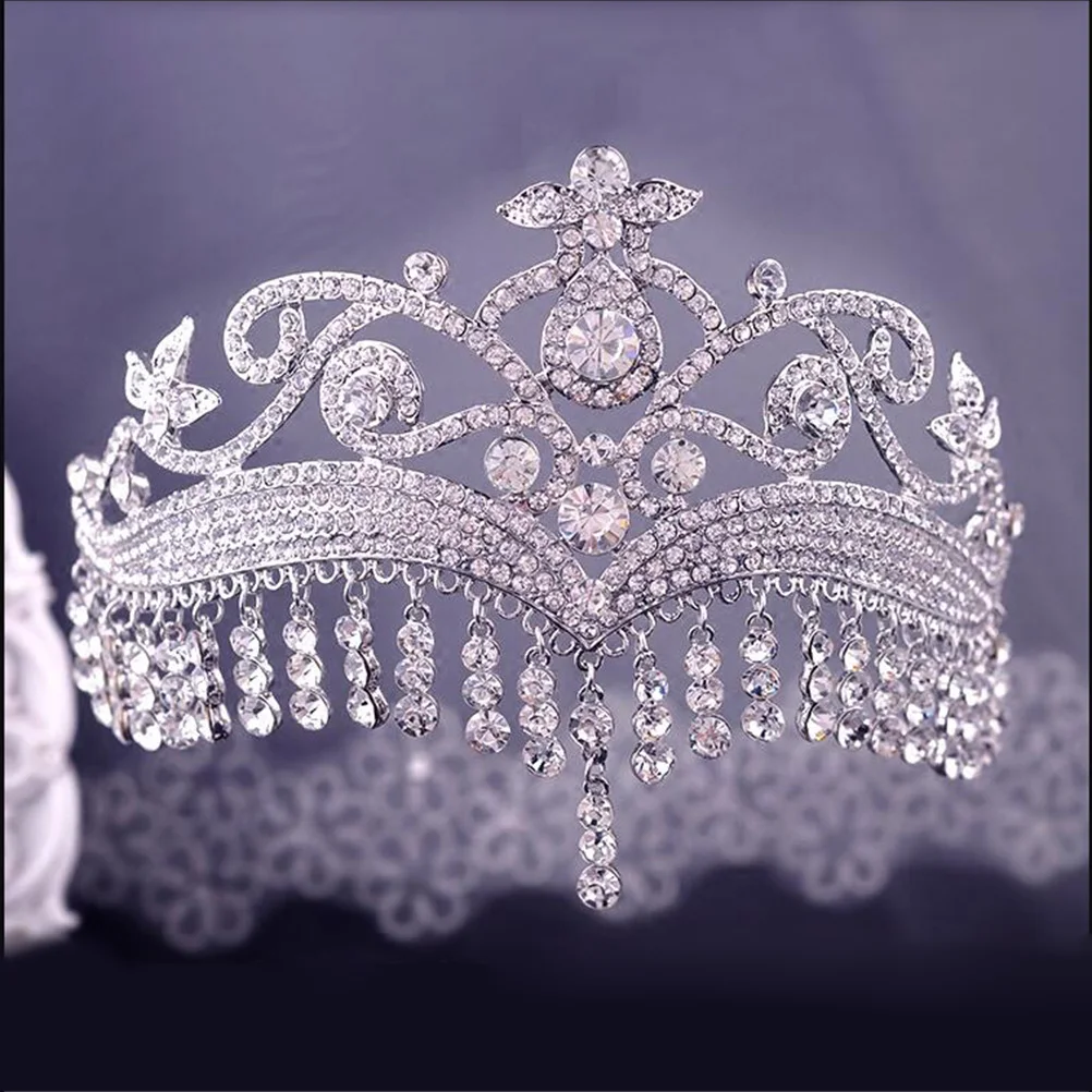 

Tassel Bride Crown Tiara Hair Accessory Accessories Rhinestone Headpiece Wedding Arab
