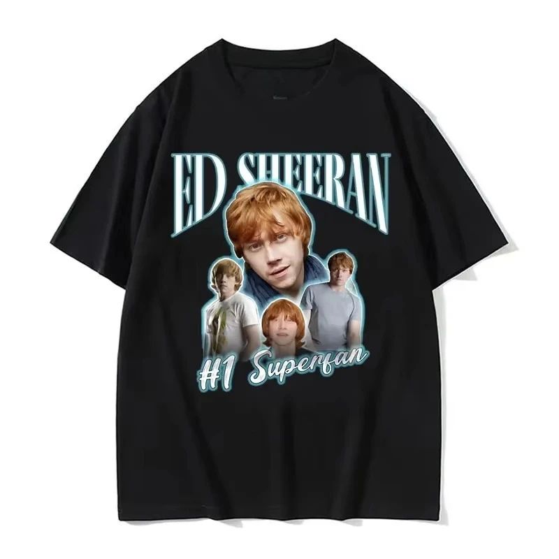 Camiseta Ed Sheeran Number One Superfan, Estilo Vintage Lavado, Streetwear Gótico, Meme Divertido, Unisex, Oversize, Cuello Redondo, Manga Corta de Algodón