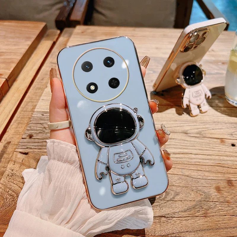 สําหรับ Honor Magic 7 Lite Pro 5G X9C นักบินอวกาศผู้ถือชุบสําหรับ Honor X9C Magic Pro Lite 7 magic7 5g ซิลิโคนฝาครอบ