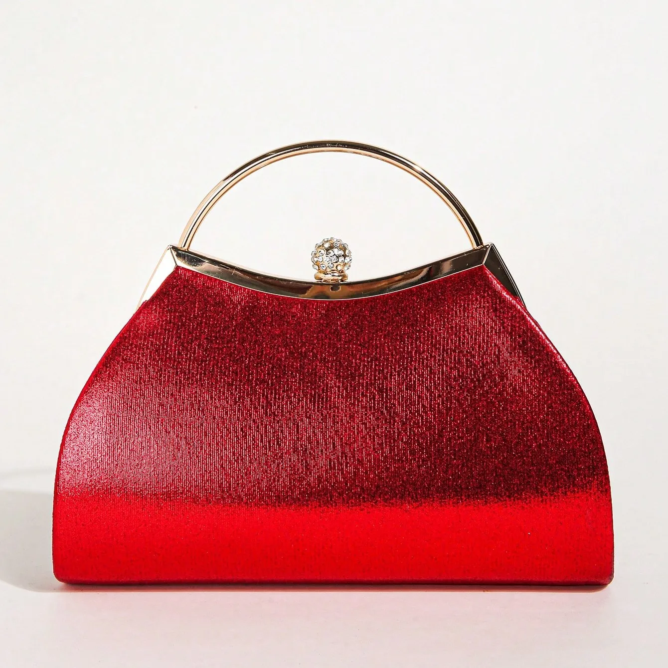 1 pc geraffte Abend tasche für Frauen, Top Ring Clutch Geldbörse, Strass Dekor Handtaschen für Hochzeit Abschluss ball Abendessen – Detail 3