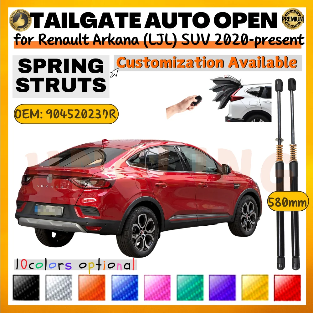 

Qty(2) Trunk Struts with Spring for Renault Arkana (LJL) SUV 2020-present 904520237R Rear Tailgate Lift Supports Shock Absorbers