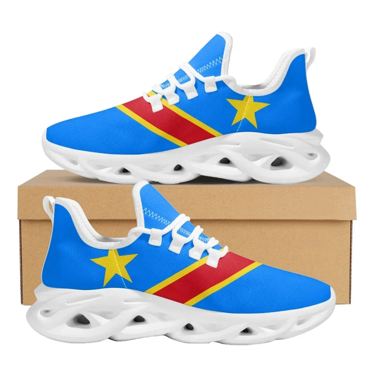 Congo Flag Printing Flat Shoes Outdoor Travel Soft Sole Custom Blade Sneakers for Women Designer Anti-slip Sapatos Feminino 2023