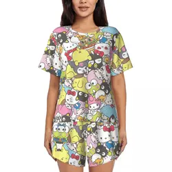 Hello Kitty New Summer Plus Size 4XL Pajamas Set for Women Nightwear