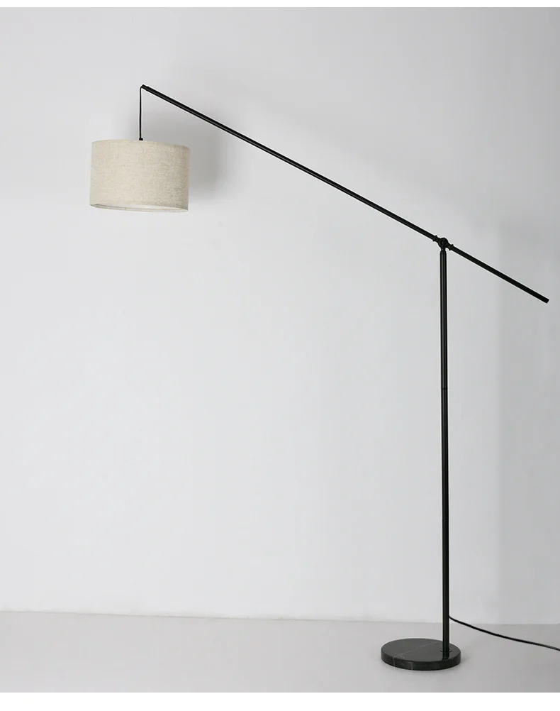 Lámpara de pie grande industrial de hierro, luz de pie alta ajustable con E27, lámpara de esquina de lectura moderna para sala de estar de oficina