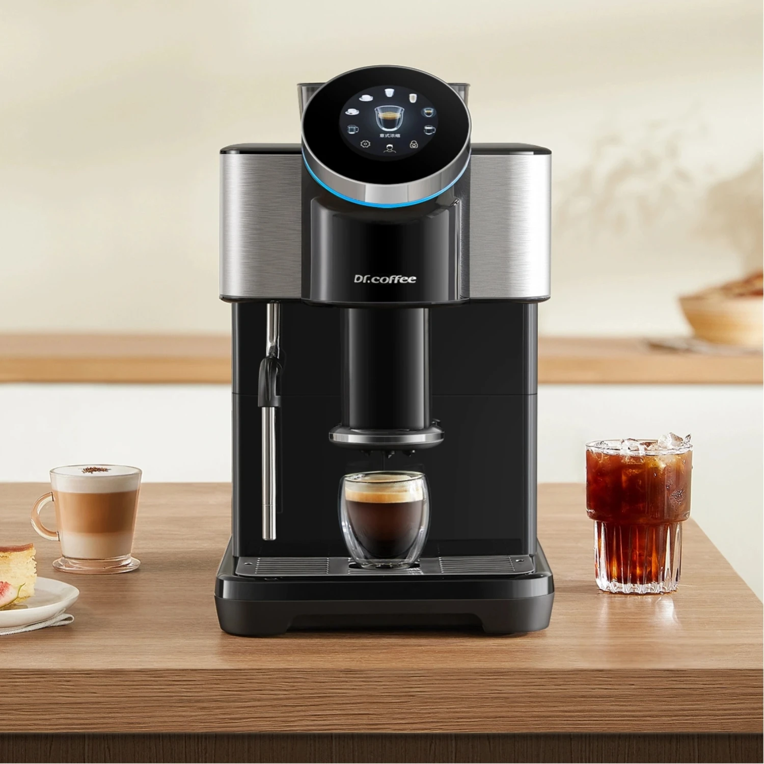 

Dr Coffee H1 Household Automatic Coffee Espresso Machine with Steam Rod Bean to Cup Coffee Maker for Home Use