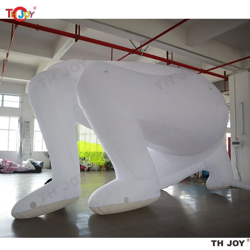 Uomo da corsa gonfiabile bianco puro sportivo maschile per competizioni pubblicitarie modello umano bianco gonfiabile o decorazione