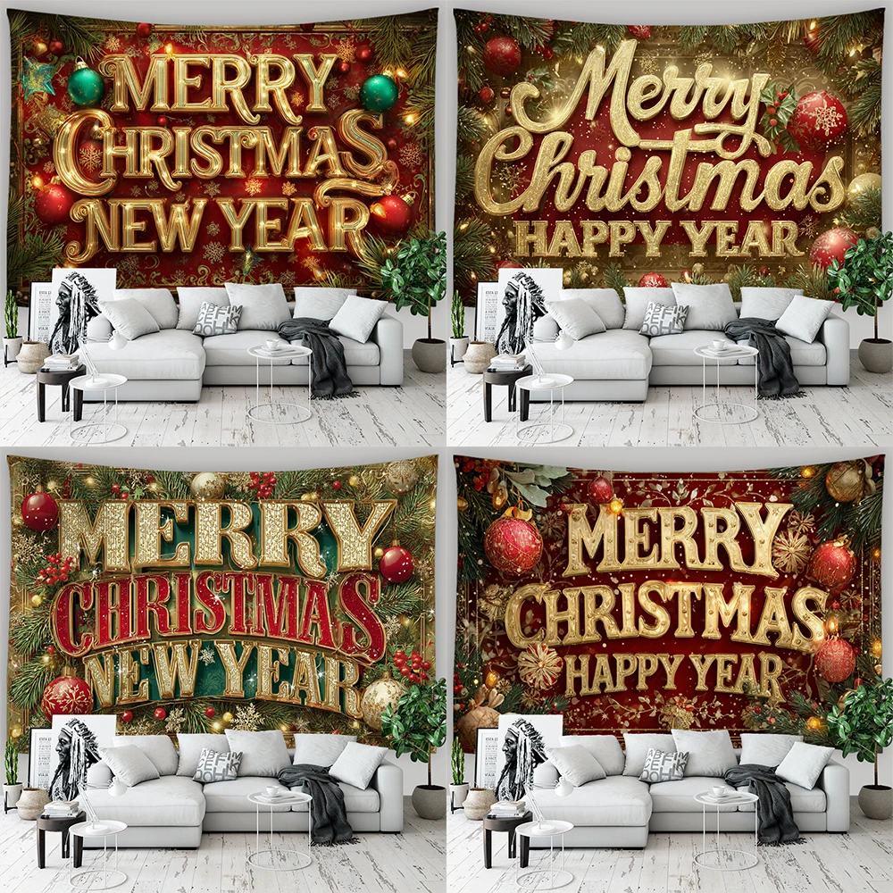 

1pc Christmas tapestry, festive Christmas tree snow landscape decoration tapestry, Christmas photography background cloth