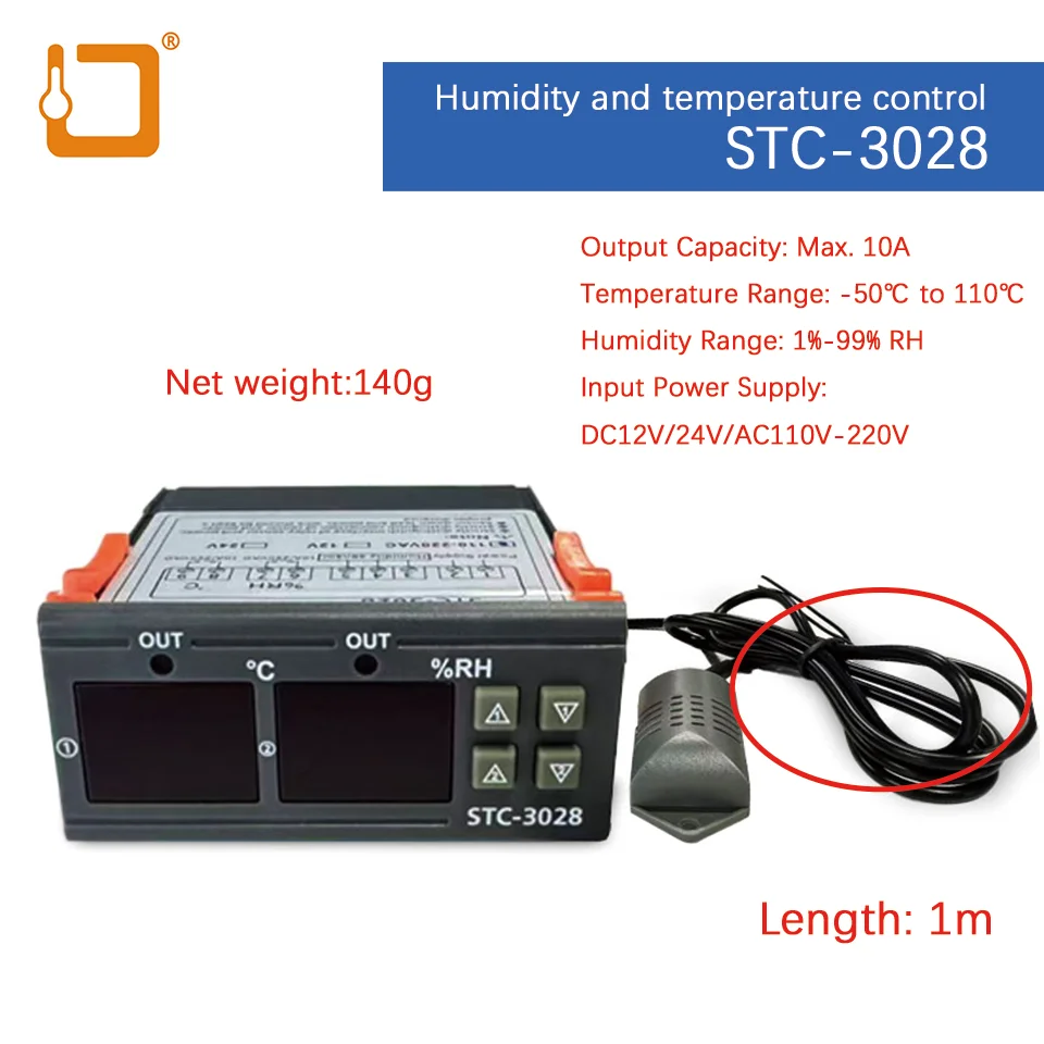 

Терморегулятор STC 3028 поддерживает цифровое управление температурой и влажностью, работает с напряжением DC12V/24V и AC110-2220V.