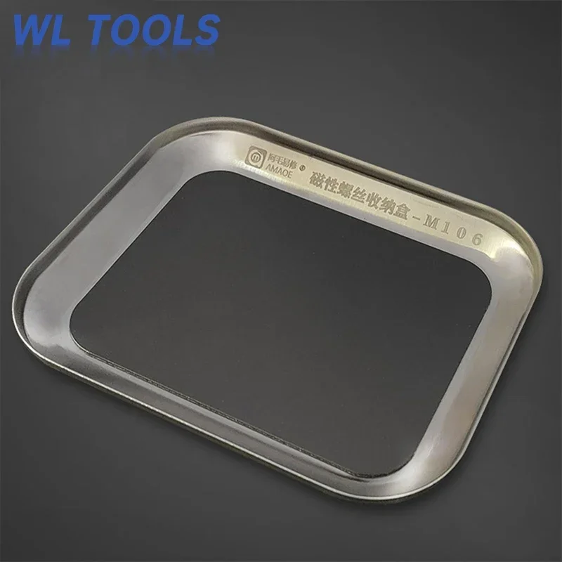 AMAOE M105 M106 Storage Tray Magnetism Screw Storage Box Alloy Receiving Tray Small Parts Take In Cell Phone Maintenance  Tools