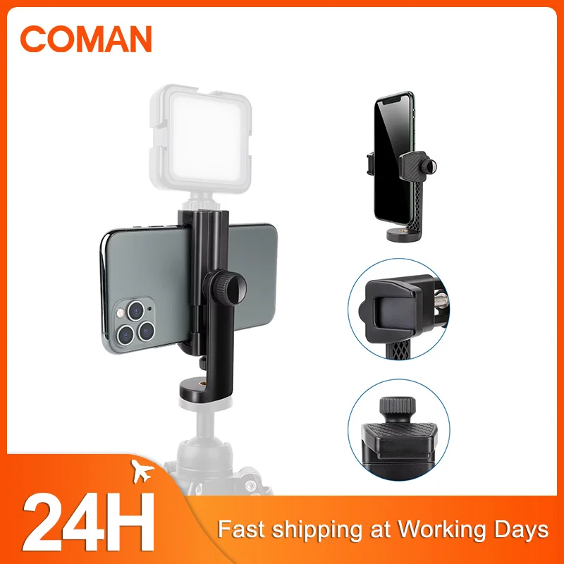 

COMAN EX360 Phone Holder Mount Clamp Clip For iPhone Huawei Xiaomi Smartphone With Cold Shoe Mount For Video Light Mic