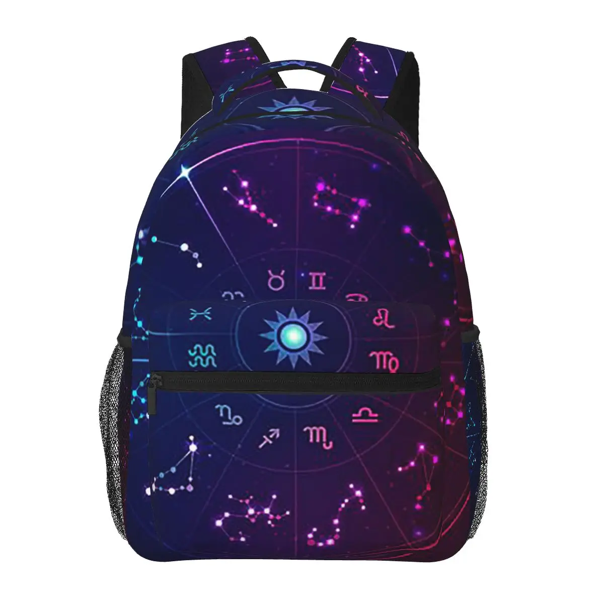 Zodiac Wheel Space Purple Backpacks Boys Girls Bookbag Children School Bags Cartoon Laptop Rucksack Shoulder Bag Large Capacity