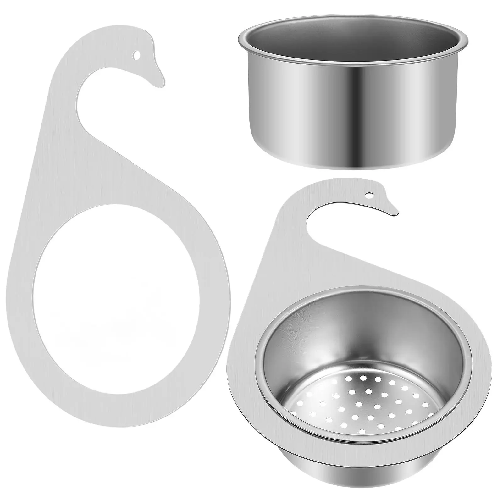 

2 Pcs Drain Basket Sink Dedicated Metal Strainer Stainless Steel Filter Kitchen