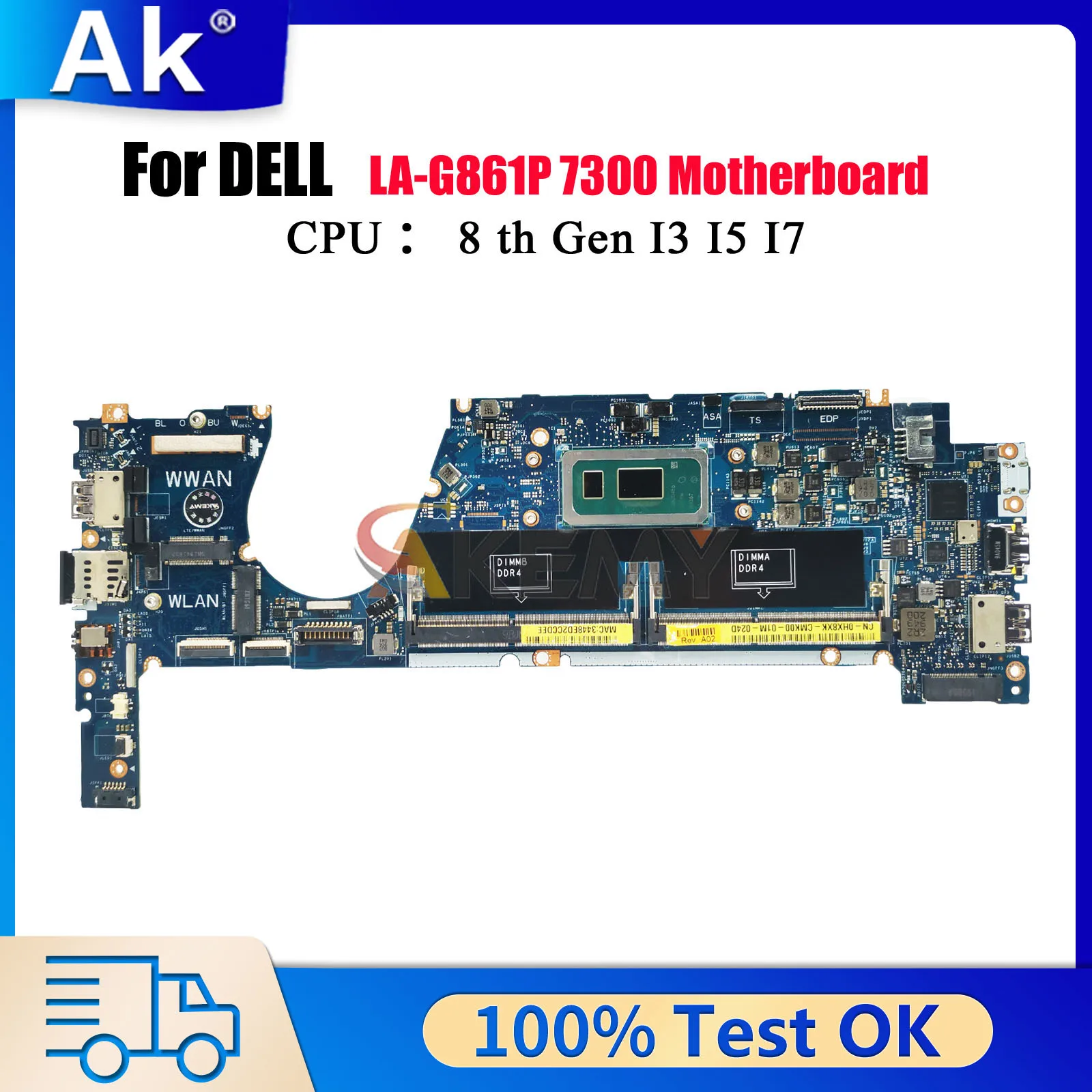 

Материнская плата LA-G861P EDC30 для Dell Latitude 7370 с процессором i5 i7 8-го поколения 09XFPT 0HX8XK 0TCDGC, 100% полностью протестирована
