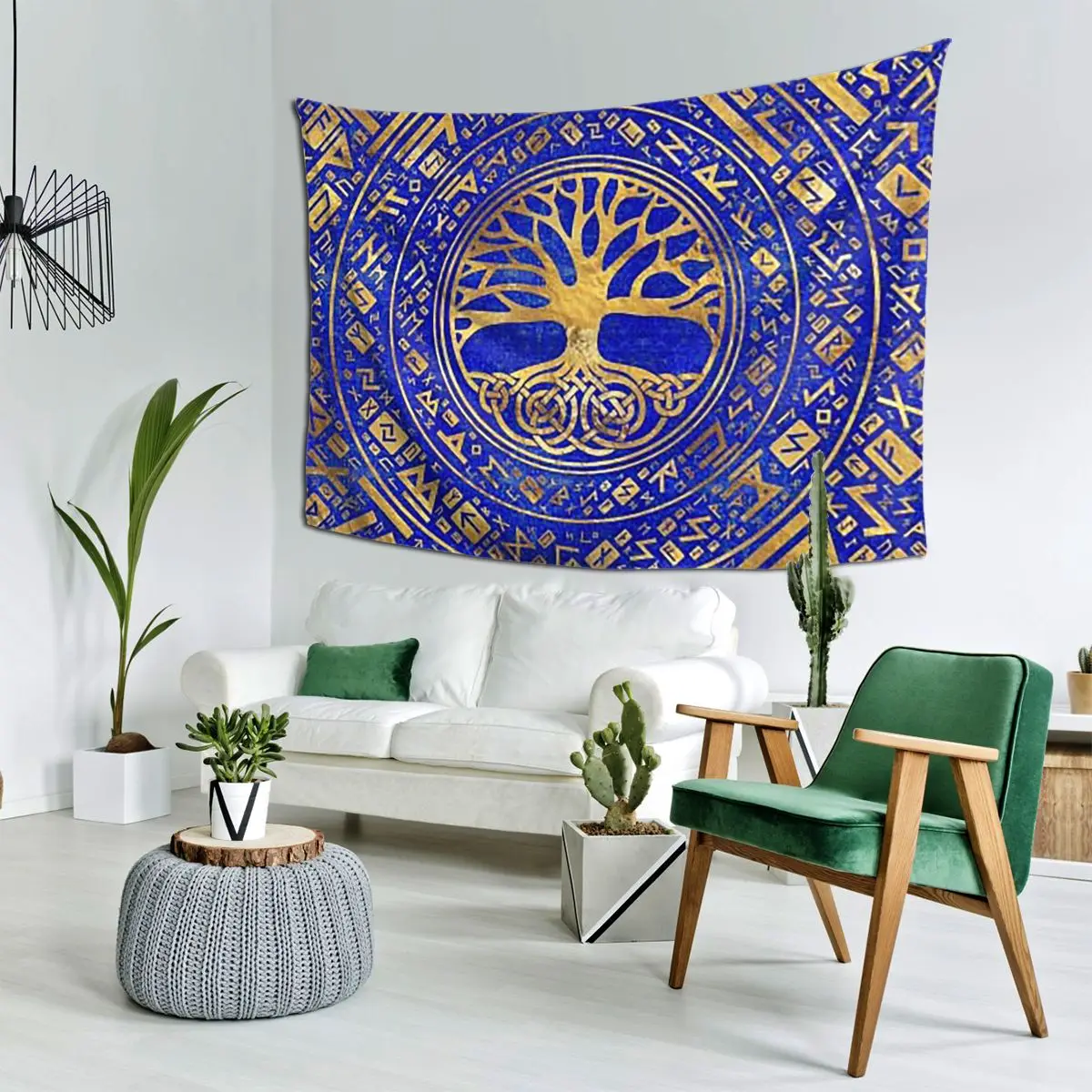 

Древо жизни-Yggdrasil-гобелен из лазурита, настенный гобелен, эстетическое украшение для дома, гобелены для комнаты в общежитии