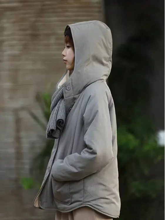 

Thiened из чистого хлопка с капюшоном, женская осенне-зимняя теплая слиповая повседневная универсальная хлопковая верхняя одежда, пальто