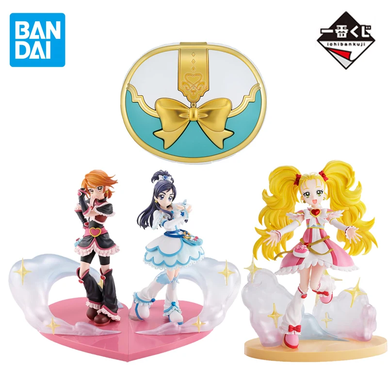 

BANDAI Original Ichiban Kuji Pretty Cure Forever Hearts Anime Figure Cure Black Cure White Kujou Hikari Action Figure Toys Gifts