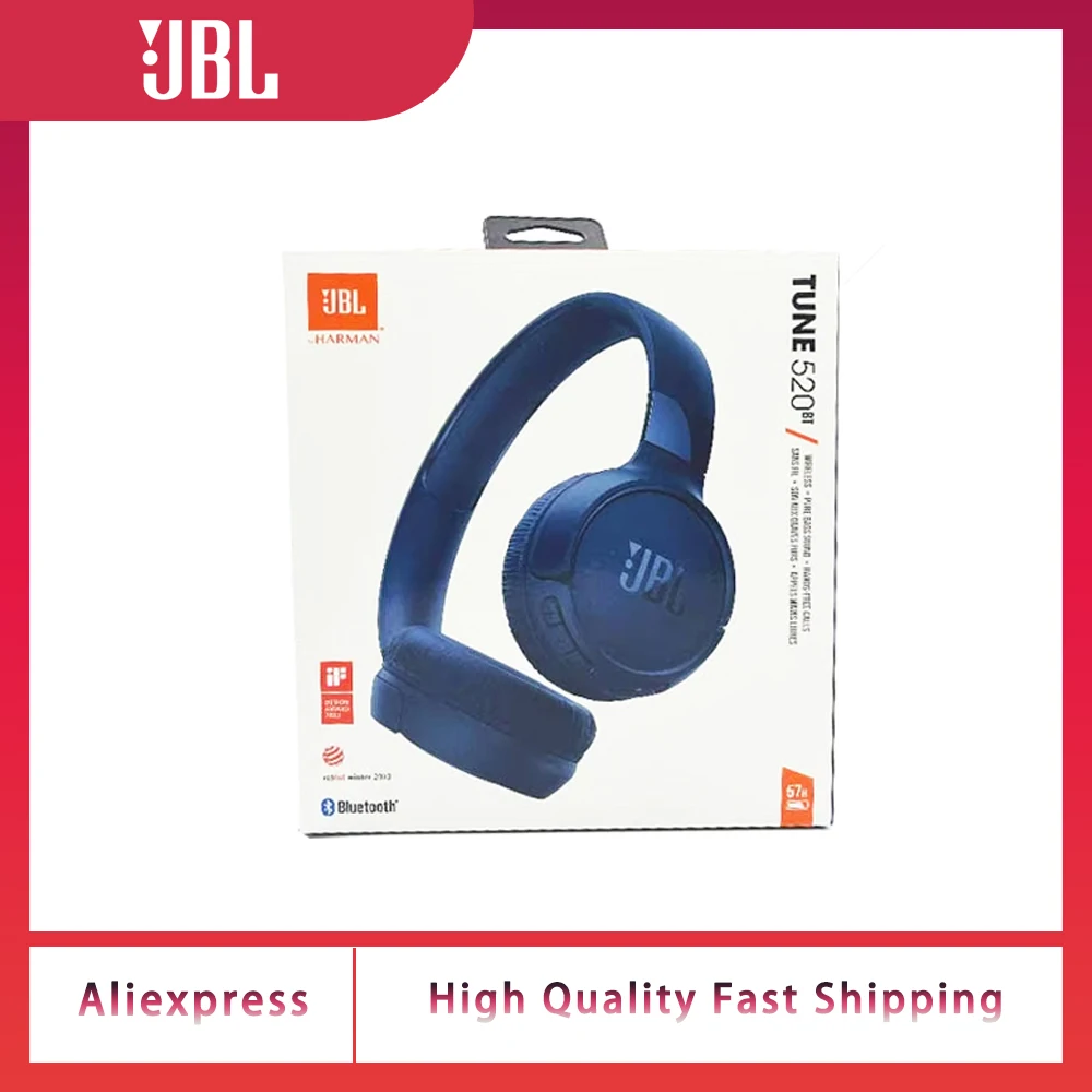 

JBL 100%Original TUNE 520BT Boys and Girls Bluetooth Wireless Headphones, Music Sports Headphones with Microphone