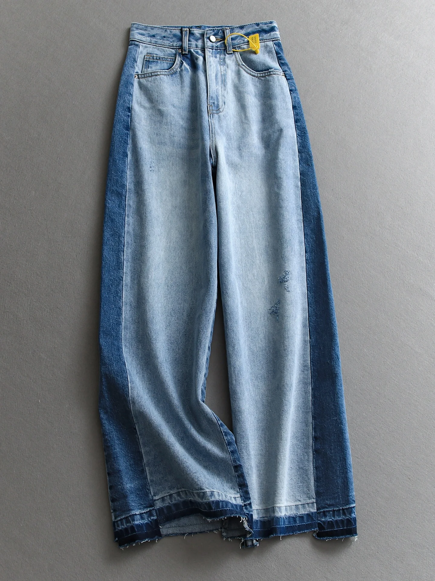 

Retro Washed Loose Straight Leg Jeans Women's High Waist Asymmetric Cotton Blend Comfortable Breathable All Season Jeans