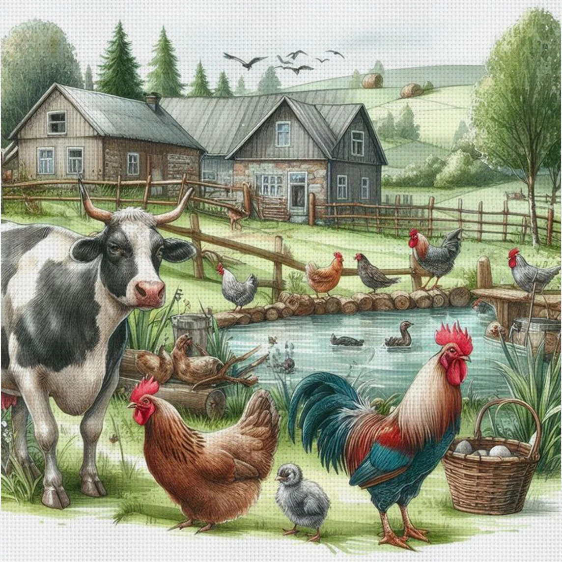 kit-de-ponto-cruz-barnyard-buddies-diy-11ct-para-bordado-decoracao-de-parede-presente-artesanal-material-sem-moldura-semi-acabado-36×36cm