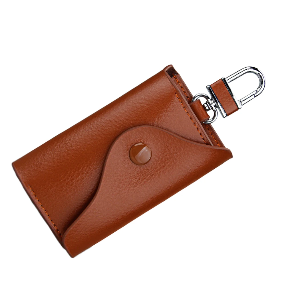 Car Key Holder Brown Durable Scratch Resistant Universal Key Pouch Hanging Waist Bag For Keys Accessory Keychain