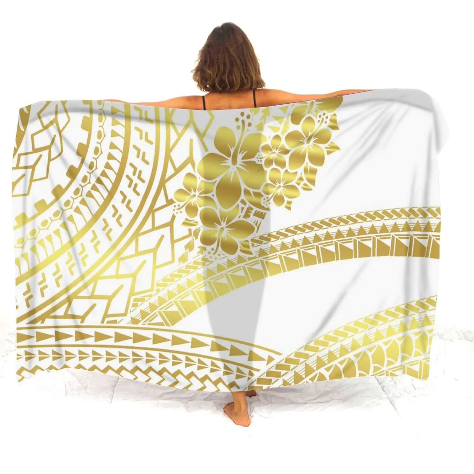 

Летний пляжный женский саронг, элегантная салонная шаль, подчеркиваемая настраиваемая пляжная ветрозащитная шаль, пляжный ветрозащитный шарф