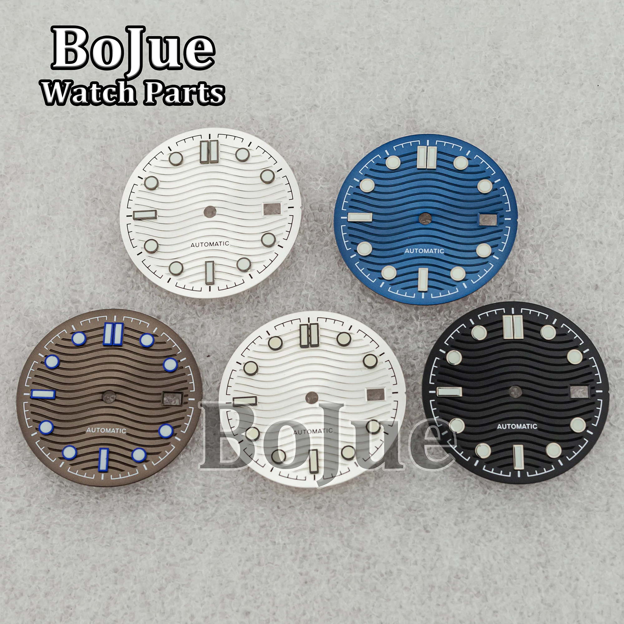 

31mm Watch Dial Hands Needles For Seamaster 300 Series NH35A NH36 Movement 3 O‘clock Date Green Luminous Automatic Watch Parts