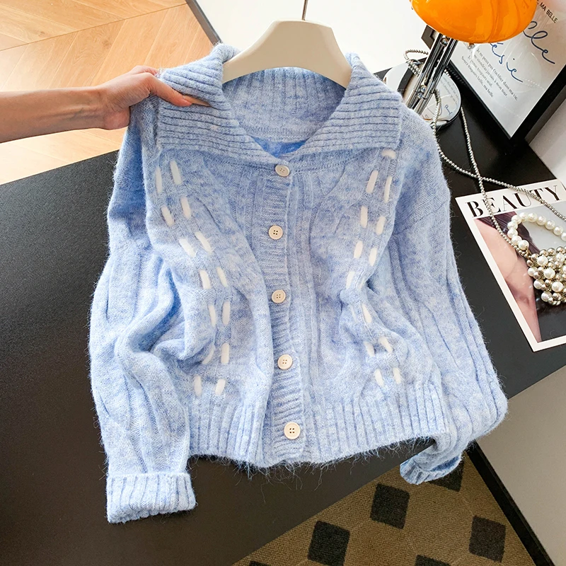 لطيف ort سترة سترة المرأة Faion الكورية Sle كسول خمر الخريف الشتاء ملابس خارجية معطف صغير طوق مفتوح الجبهة #4