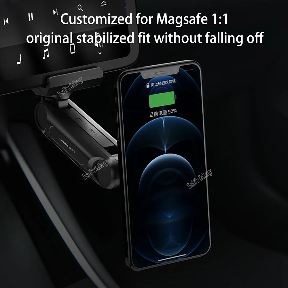 Pinza per telefono con supporto magnetico senza fili pieghevole per TESLA Model 3/Y supporto per telefono da auto magnetico supporto per braccio