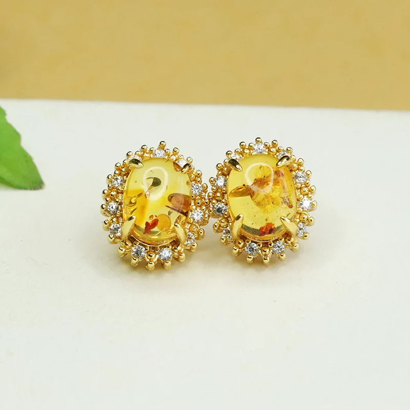 أقراط بيبالد العنبر الطبيعية قطرات الأذن زخرفة المجوهرات النسائية 3122104