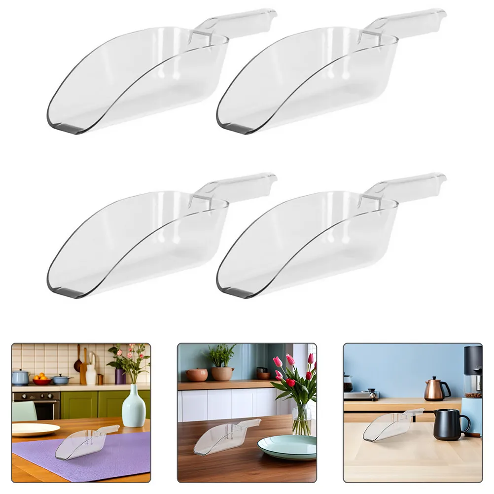 

4Pcs High Quality Flour Shovels Lightweight Ice Scoops Comfortable Handle Food Scoop Multi-Functional Kitchen Grain Rice Scoop