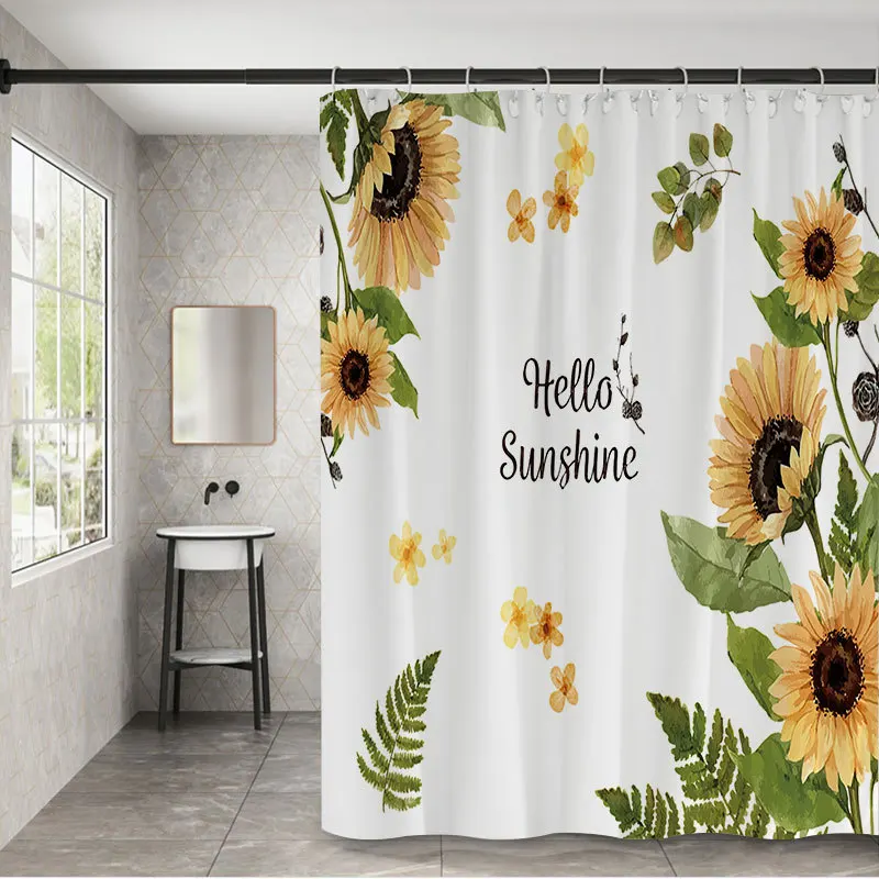 Modern Pastoral Simple and Generous Waterproof Shower Curtain Bathroom Partition Curtain Waterproof and Mouldproof