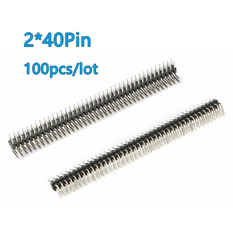 100pcs/lot Double Row Bent Pin 2x40P 40Pin Spacing 2.0MM Pin Connector