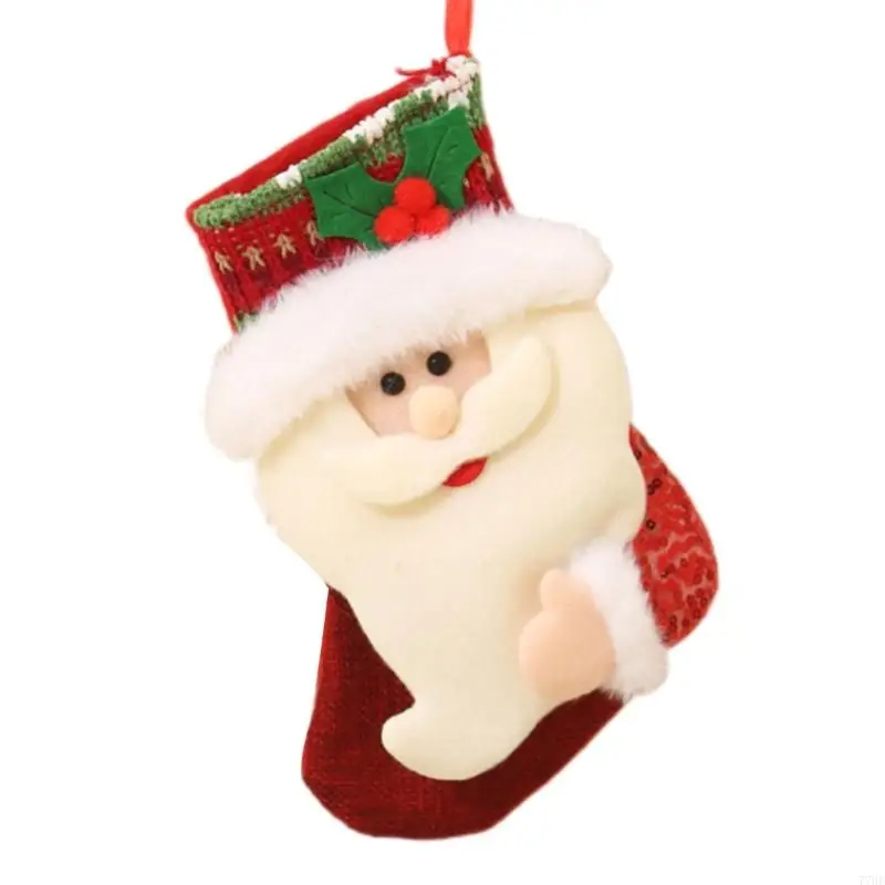 

77HE Christmas Stockings Xmases Stockings with Snowman Reindeer Santa for Stairs Fireplaces Hanging Xmases Home Decorations