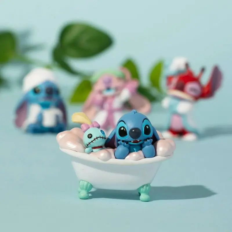 Stitch Nighttime Bath Relax Time Series Blind Box Kawaii Action Figure Room Decoration Cartoon Toy Model Surprise Souvenir Gift