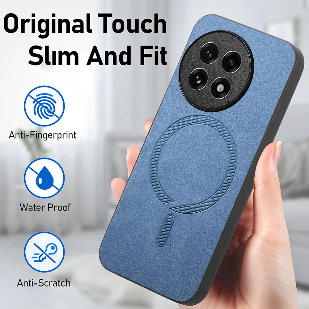 

For Oneplus 13 5G Case Wireless charging Magnetic Leather Back Funda OnePlus 12R Luxury Cover One Plus ACE 3 12R 13 Shell