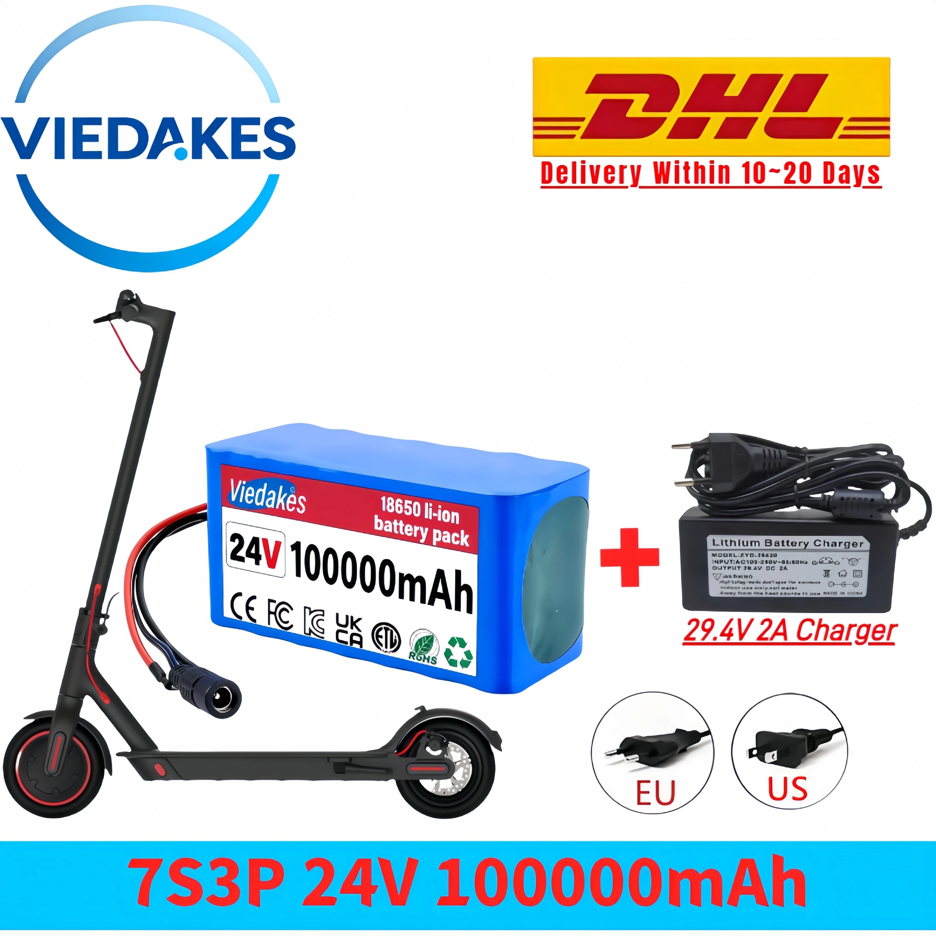 

Replace100% New 24V 7S3P battery pack and convenient car vacuum cleaner with 100000mAh rechargeable battery and charger✅