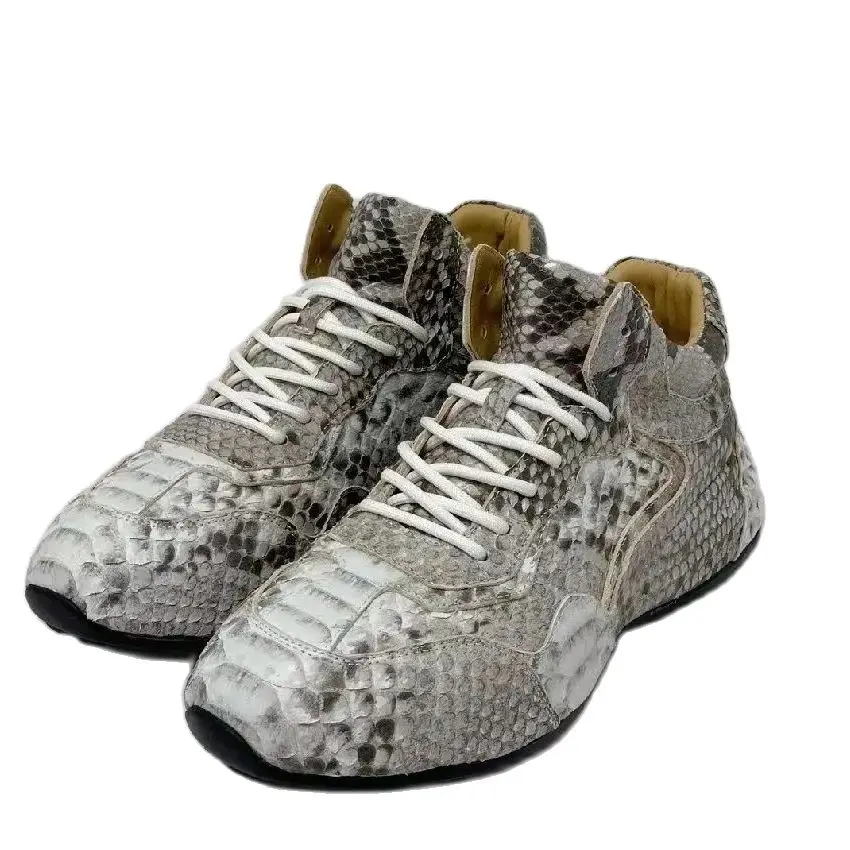 BATMO 2024 new arrival Fashion Snake Skin causal shoes men,male Genuine leather Sneakers PDD447