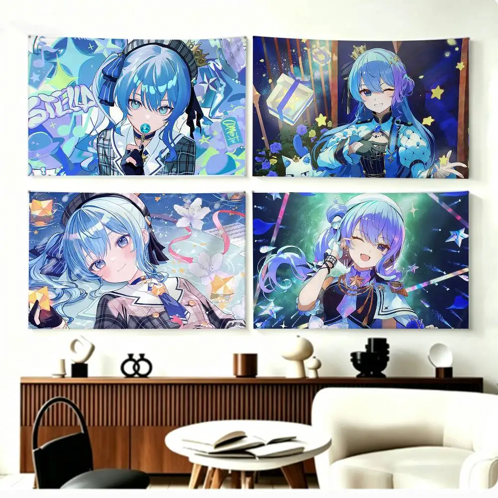 Крутой настенный баннер с изображением Hoshimachi S-Suisei Vtuber для декора спальни, дома и улицы