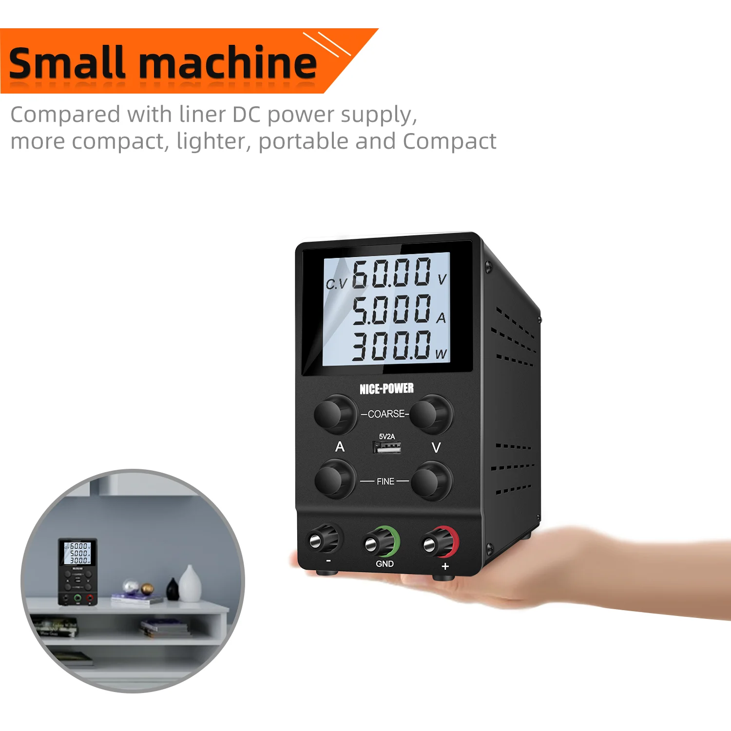 

SPS605D Variable DC Power Supply For Mobile Maintenance Adjustment OEM 0-60V 0-5A Laboratory Student Power Supply