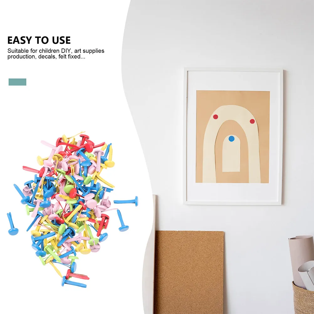 

240pcs Decorative Horn Nails Kids Diy Craft Brads Paper Fasteners Alloy Mini Claw Two-Legged Nails For Art Wedding Decoration