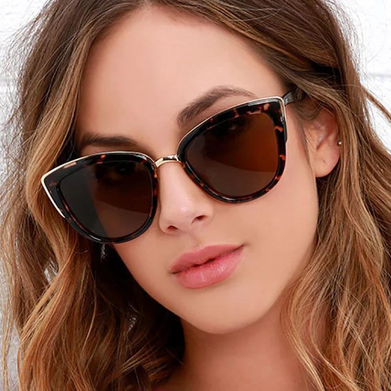 Cat Eye Sunglasses for Women PC with metal Big Black Fast Selling Luxury Women Polarized Sunglasses Sunwear