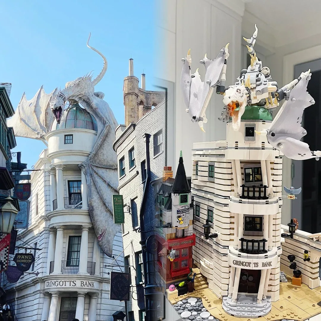 

4803pcs classic bank street view model kit building block model building kit building block toy children's home large decoration