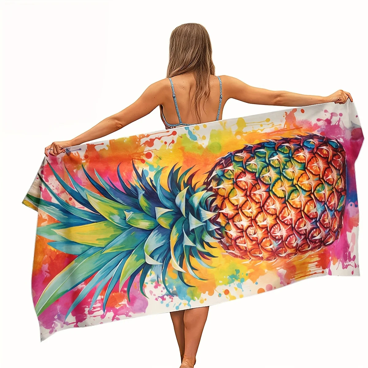 

Colorful Pineapple Microfiber Beach Towel Sandproof Thickened Quick Drying Beach Blanket Suitable For Beach Picnic Party Camping