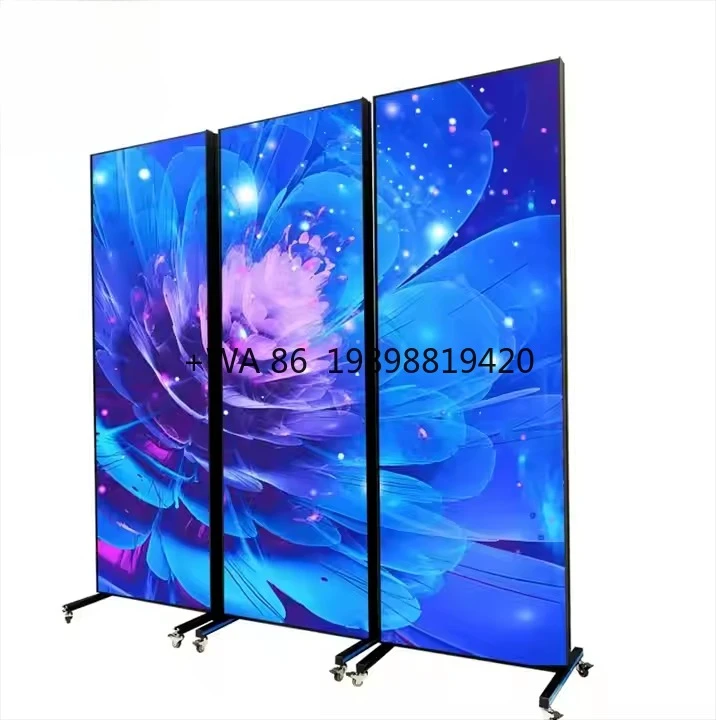 عرض ملصق شاشة LED لمركز التسوق التجاري وباب المتجر الأمامي المحمول LED الرقمي