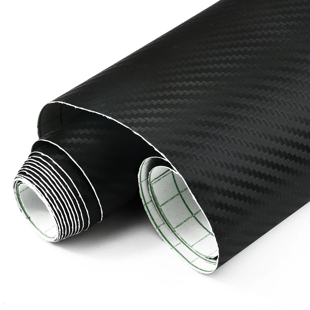 

1 Roll 50x200cm Car 3D-Matt Black Carbon Fiber-Vinyl Foil Film Wrap Roll Sticker Decals Waterproof Odor-free Durable&practical