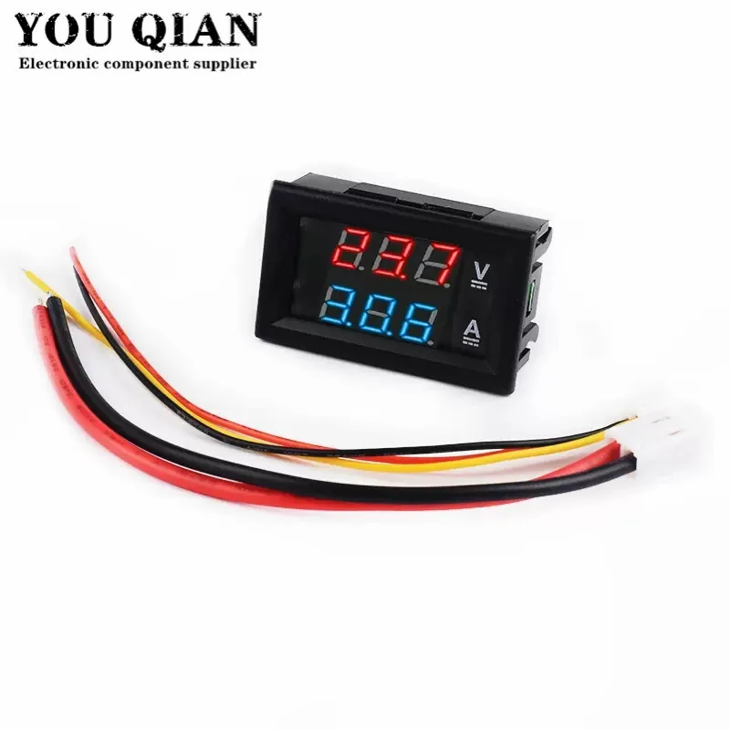 DC0-100V 10A 50A 100A Voltmeter Ammeter Red Blue LED Amp Dual Digital Volt Meter Gauge 0.56\'\' LED Display 50A 100A Diverter