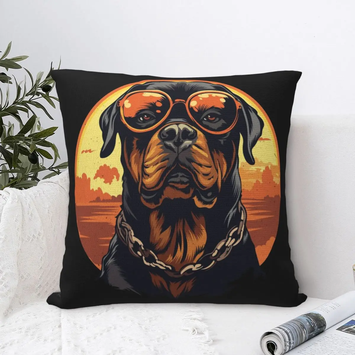 

Rottweiler Dog Pillowcase Polyester Pillows Cover Cushion Comfort Throw Pillow Sofa Decorative Cushions Used for Home Bedroom
