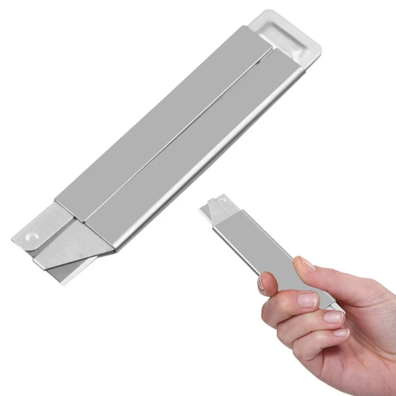 Stainless Steel Utility Knife Retractable Paper Box Cutter for Sharp Offic D5QC