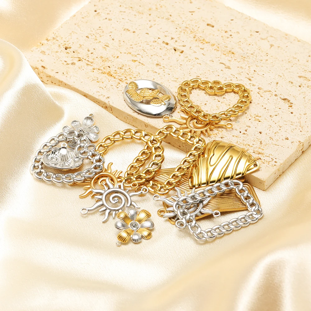 

5pcs Stainless Steel Hollow Geometry Charms Star Heart Pendants for Jewelry Earrings Findings DIY Necklace Bracelet Components